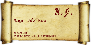 Mayr Jákob névjegykártya